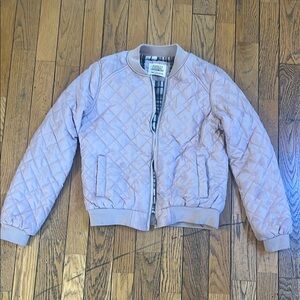 Pink Quilted Bomber Jacket